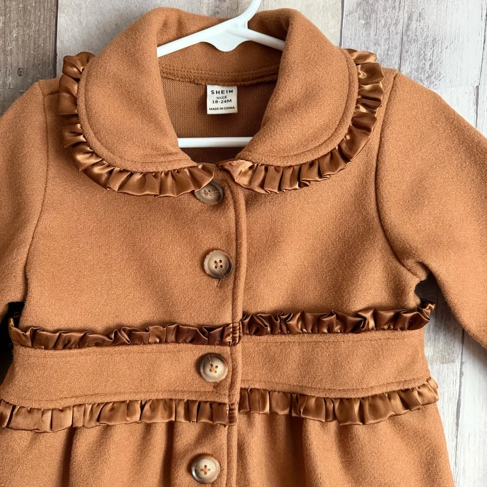 Brown Coat for Toddler Girl - Picture 2 of 4
